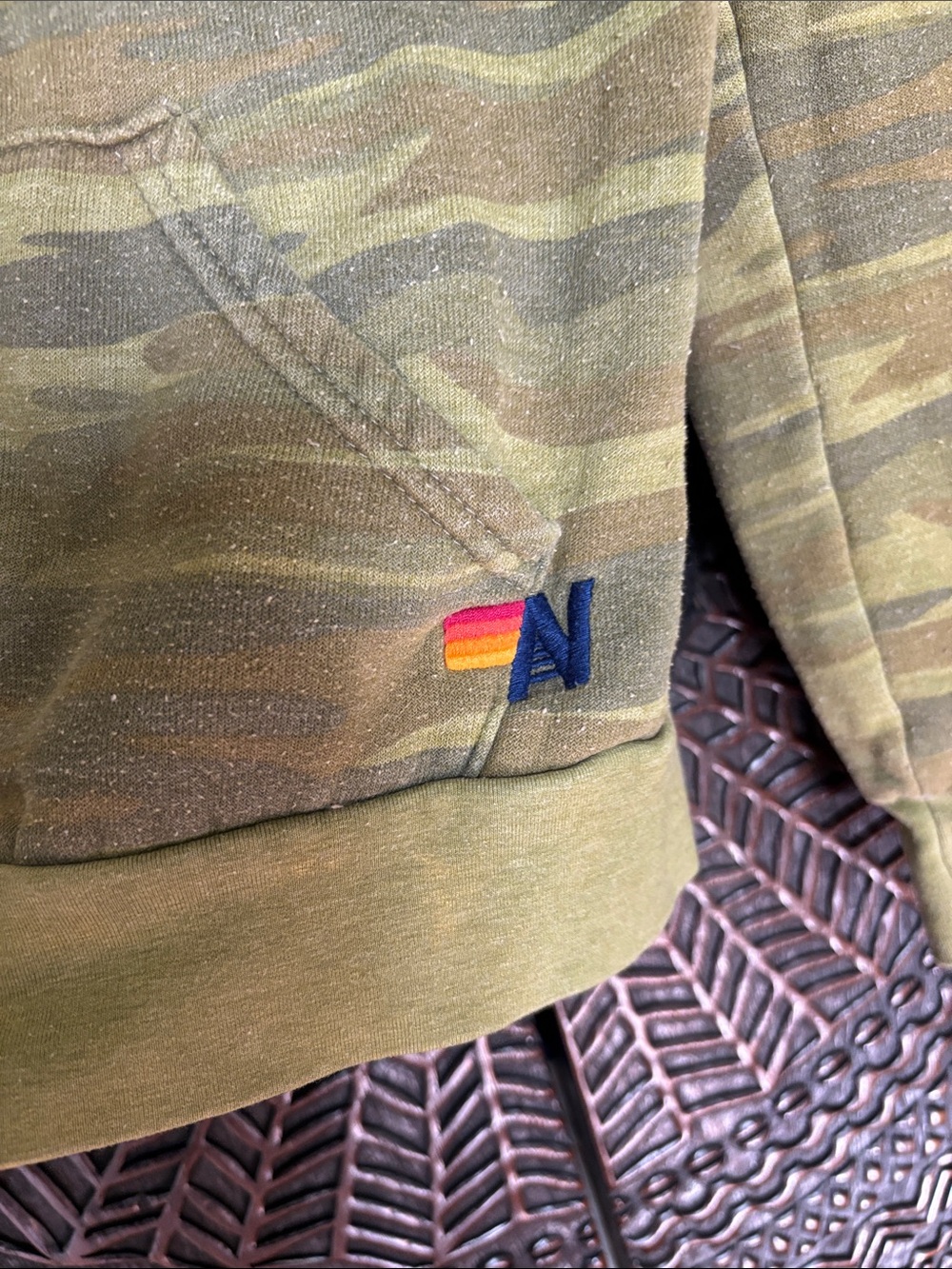 Aviator Nation camo mountain zip up hoodie red stripe XS - Picture 2 of 5